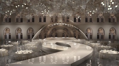 简欧婚礼宴会厅3D模型下载